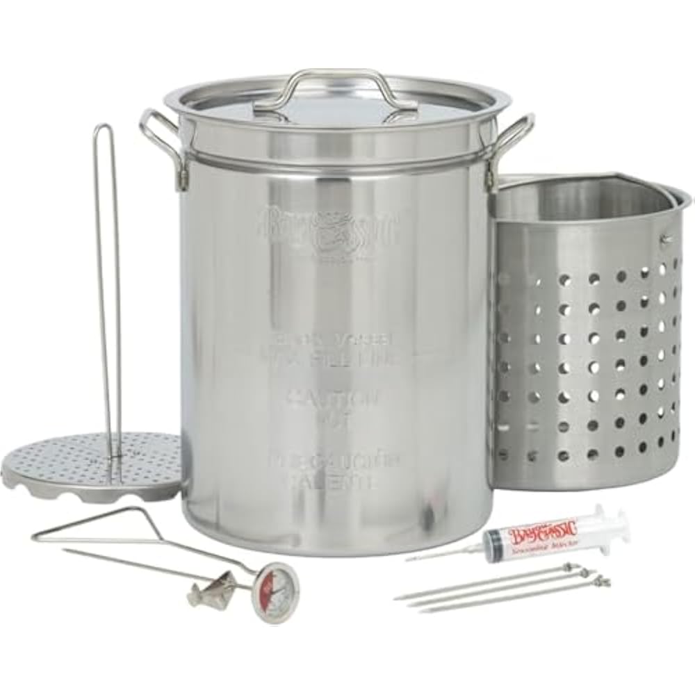 Bayou® Classic 9195 – 32-Qt Stainless Steel Turkey Fryer Kit with SQ14 Square Patio Stove