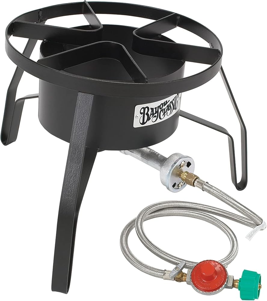 8195 Plus - 32QT Bayou Stainless Turkey Fryer Kit w/ Burner & Gloves