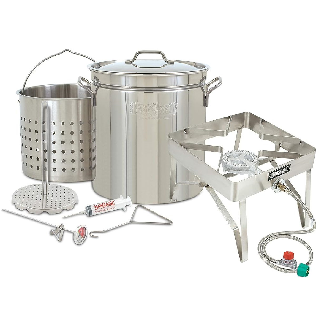 1198/1114 - Bayou® Classic — 44-Qt Stainless Steel Turkey Fryer Kit (1114 Round Patio Stove)