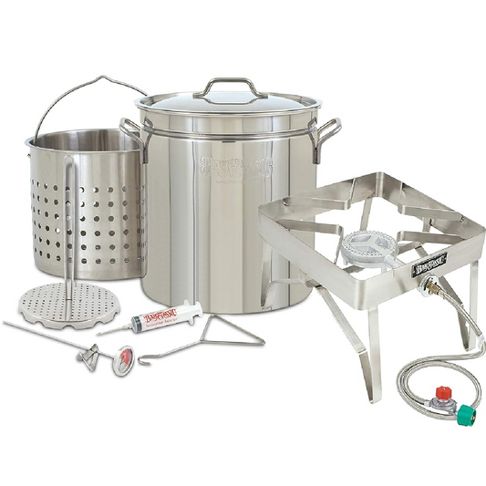 1198/1114 - Bayou® Classic — 44-Qt Stainless Steel Turkey Fryer Kit (1114 Round Patio Stove)