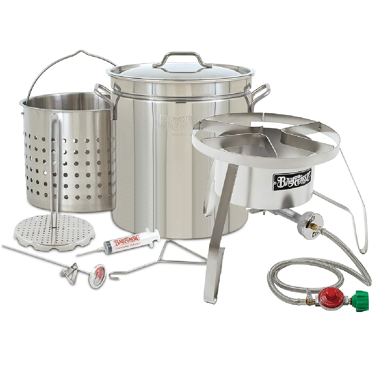 1198/SS10 - Bayou® Classic — 44-Qt Stainless Steel Turkey Fryer Kit (Top of the Line Steel Burner)