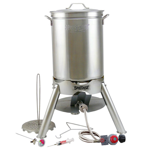 200-440 - Bayou Classic 44-Qt Stainless Turkey Fryer Kit
