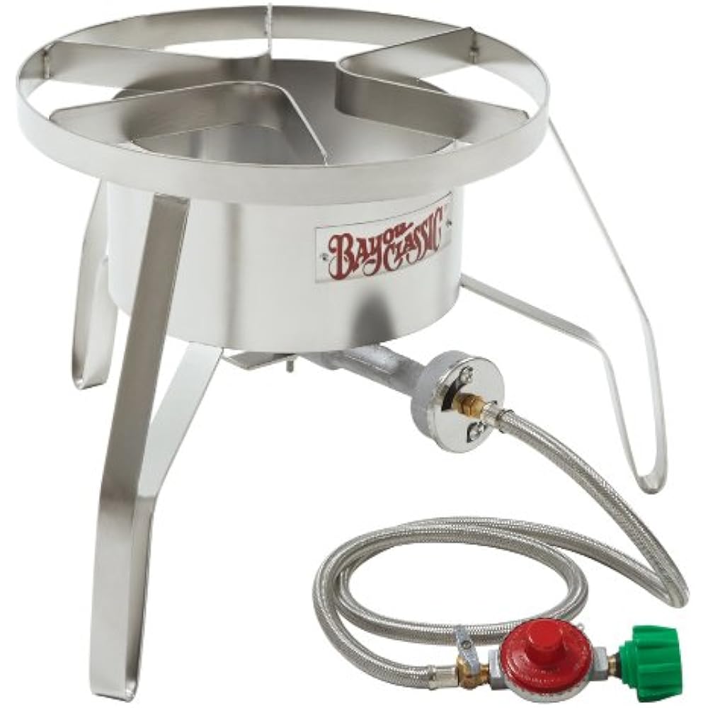 1195SS - Bayou® Classic  – 32-Qt Stainless Steel Turkey Fryer Kit with SS10 Patio Stove & Windscreen