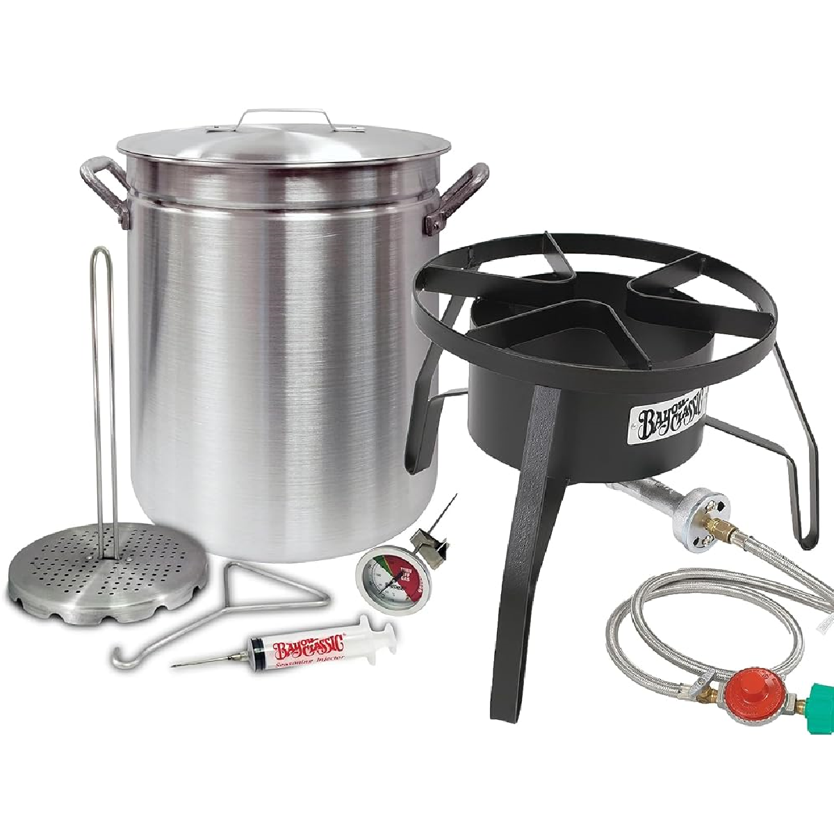 4225/SP10 - Bayou Classic Grand Gobbler 42-Qt Aluminum Turkey Fryer Kit – Oversized 25+ lb Turkeys