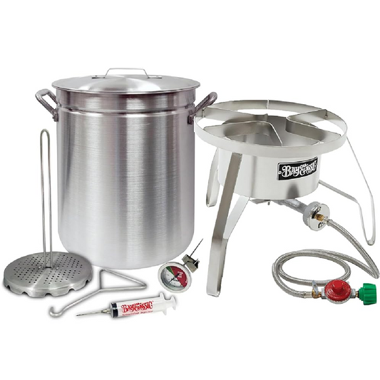 4225/SS10 - Bayou Classic Grand Gobbler 42-Qt Aluminum Turkey Fryer Kit w/ 14" Stainless Cooker