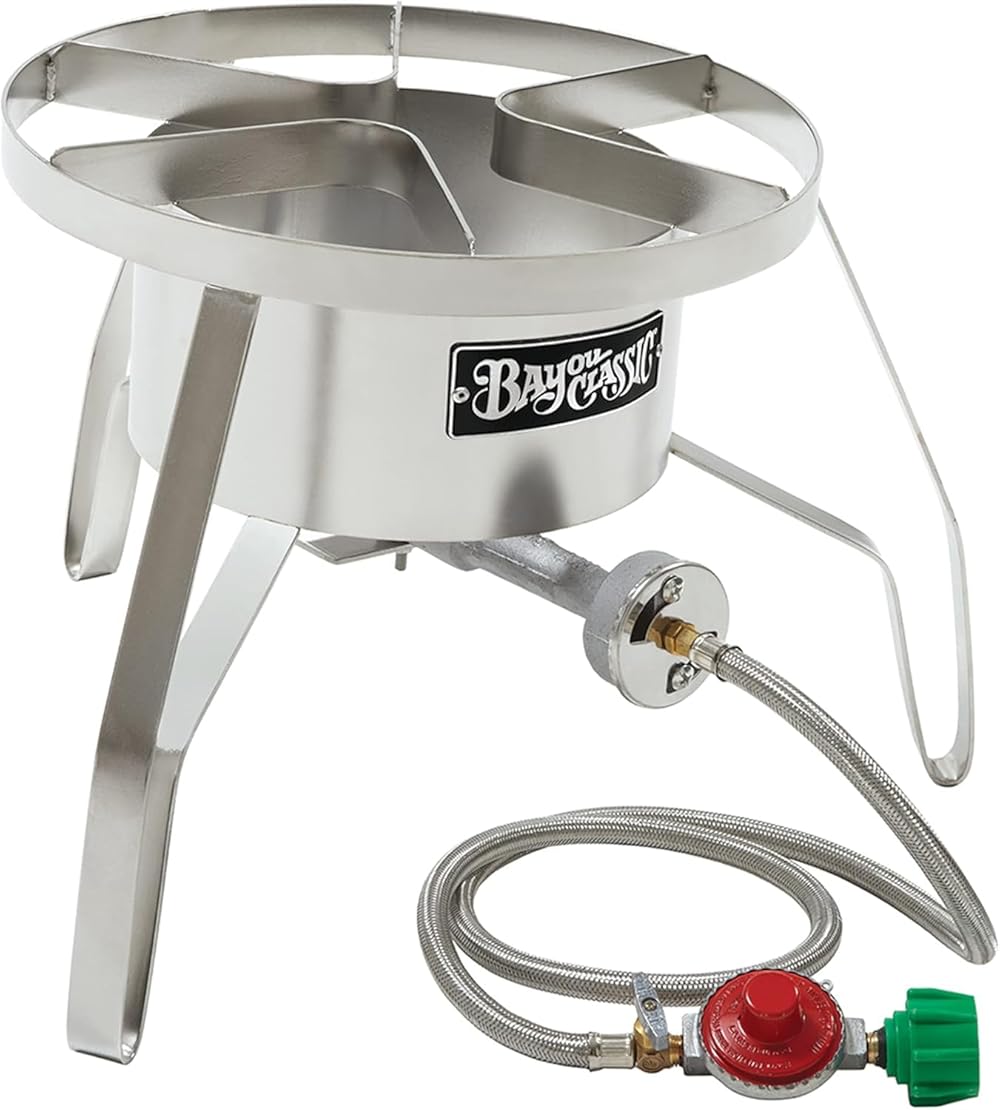 1198-SS10-Plus - 44QT Bayou  Stainless Turkey Fryer Kit w/ SS Burner & Gloves