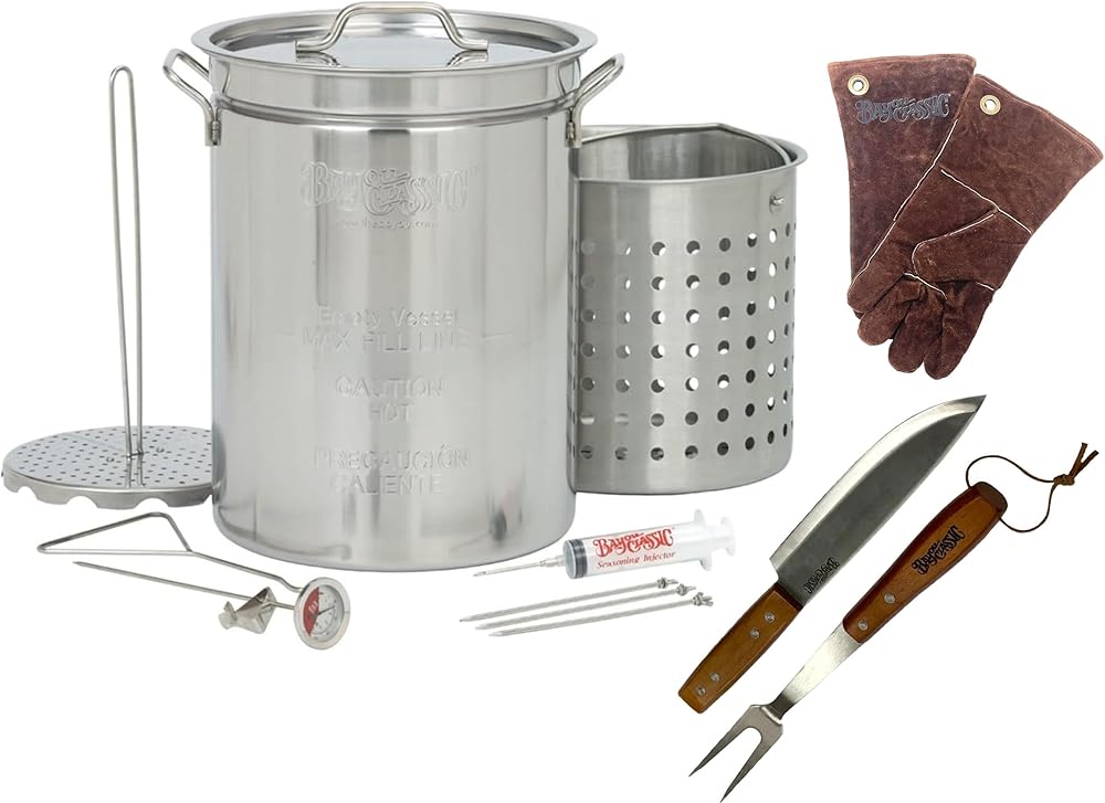 1118-Plus - Bayou Classic 32QT Stainless Steel Turkey Fryer Kit