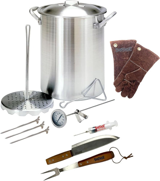 3025 Plus - Bayou Classic — 30QT Aluminum Turkey Fryer Kit with Gloves & Carving Tools