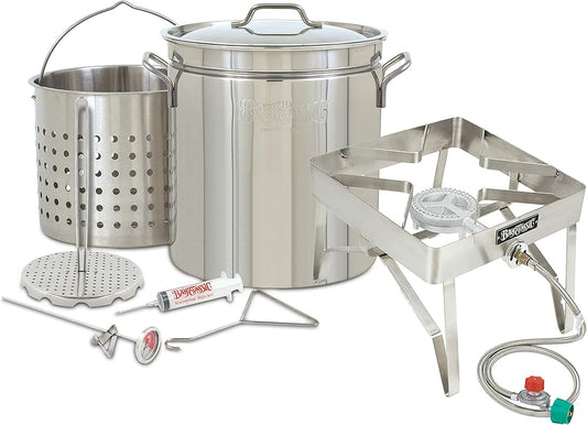 1198/1114 - Bayou® Classic — 44-Qt Stainless Steel Turkey Fryer Kit (1114 Round Patio Stove)