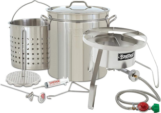 1198/SS10 - Bayou® Classic — 44-Qt Stainless Steel Turkey Fryer Kit (Top of the Line Steel Burner)