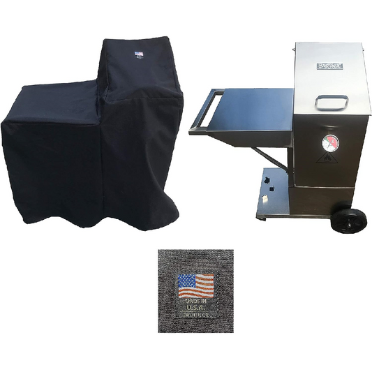 Black Bayou® Classic 700-704 or 700-701 with Cart Canvas Cover Full Length Custom Made for 4 Gallon Deep Fryer with Side CART(Handles need to be folded in)