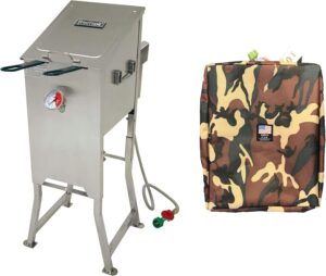1004Camo Bayou® Classic 700-701 Custom Bikini Cover fits 4 gallon fryer (made to keep bugs out. Handles need to be folded in)