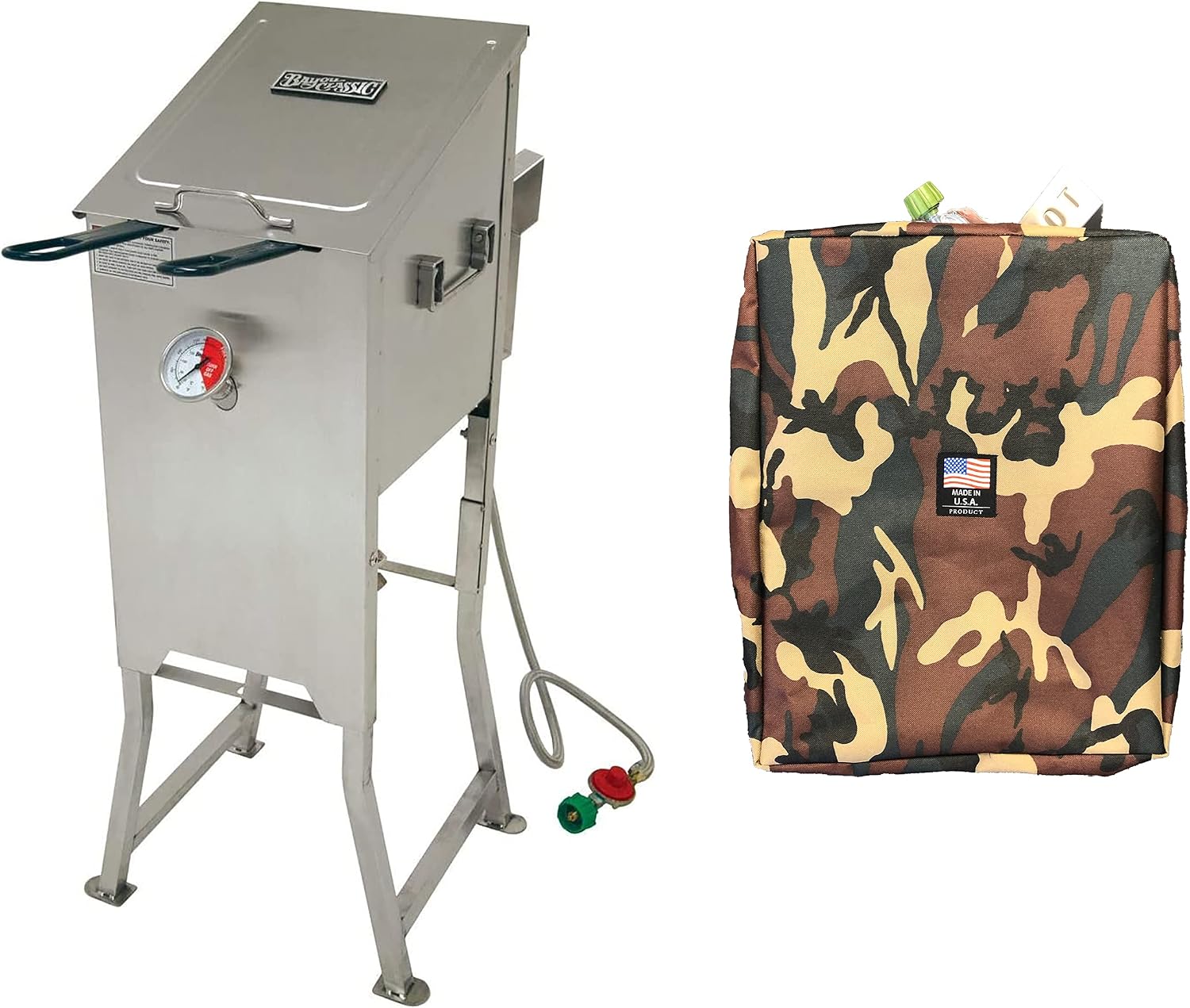 1004Camo Bayou® Classic 700-701 Custom Bikini Cover fits 4 gallon fryer (made to keep bugs out. Handles need to be folded in)