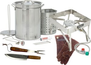 1195 Plus - Bayou Classic  – 32-Qt Stainless Turkey Fryer Kit w/ Stainless Patio Stove