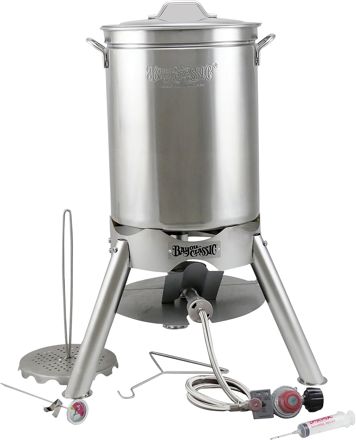 200-440 - Bayou Classic 44-Qt Stainless Turkey Fryer Kit