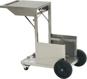 700-185 Bayou Classic – Stainless Steel Fryer Cart with Side Shelf for 4 gal Fryers