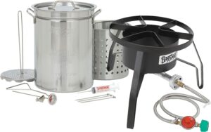 8195 - Bayou® Classic – 32-Qt Stainless Steel Turkey Fryer Kit with SP10 High-Pressure Cooker