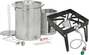 9195 - Bayou® Classic – 32-Qt Stainless Steel Turkey Fryer Kit with SQ14 Square Patio Stove