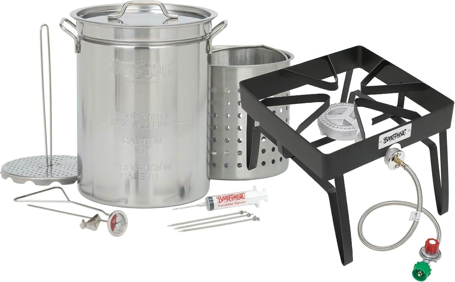 9195 - Bayou® Classic – 32-Qt Stainless Steel Turkey Fryer Kit with SQ14 Square Patio Stove