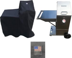 Black Bayou® Classic 700-704 or 700-701 with Cart Canvas Cover Full Length Custom Made for 4 Gallon Deep Fryer with Side CART(Handles need to be folded in)