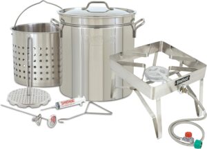 1198/1114 - Bayou® Classic — 44-Qt Stainless Steel Turkey Fryer Kit (1114 Round Patio Stove)