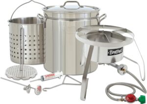 1198/SS10 - Bayou® Classic — 44-Qt Stainless Steel Turkey Fryer Kit (Top of the Line Steel Burner)