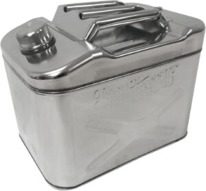 Bayou Classic Cooking Oil Storage Container - Seals, Vented Pour Spout - 20 Quart - Stainless Steel